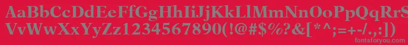 フォントNewAsterLtBold – 赤い背景に灰色の文字