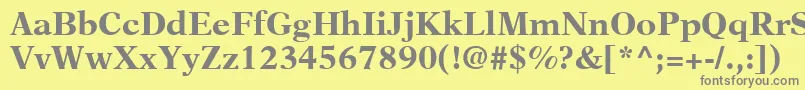 フォントNewAsterLtBold – 黄色の背景に灰色の文字