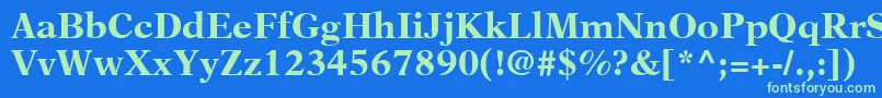 Шрифт NewAsterLtBold – зелёные шрифты на синем фоне