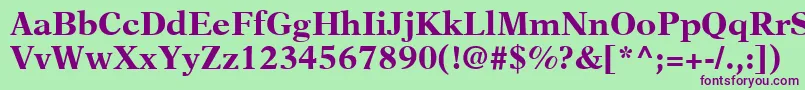 NewAsterLtBold-Schriftart – Violette Schriften auf grünem Hintergrund