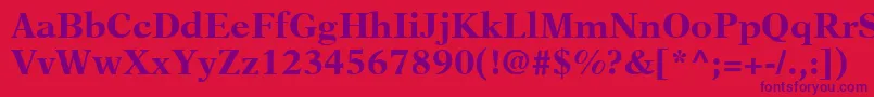 NewAsterLtBold Font – Purple Fonts on Red Background