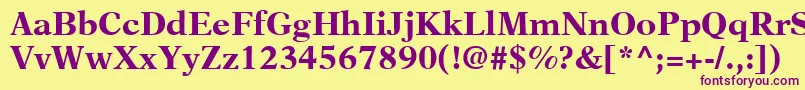 NewAsterLtBold Font – Purple Fonts on Yellow Background