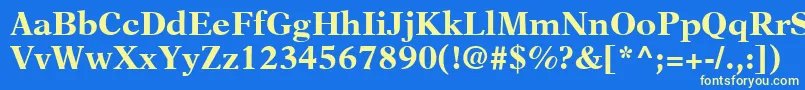 NewAsterLtBold Font – Yellow Fonts on Blue Background