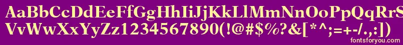 NewAsterLtBold Font – Yellow Fonts on Purple Background