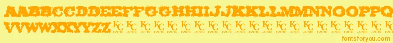 OlCowboyDemo Font – Orange Fonts on Yellow Background