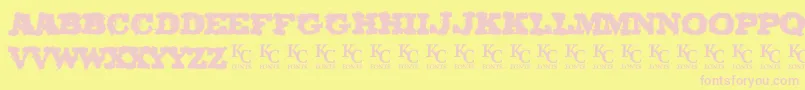 OlCowboyDemo Font – Pink Fonts on Yellow Background