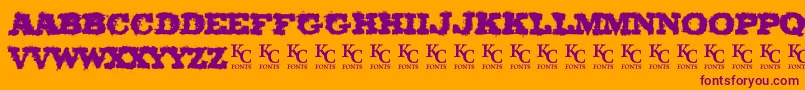 Шрифт OlCowboyDemo – фиолетовые шрифты на оранжевом фоне