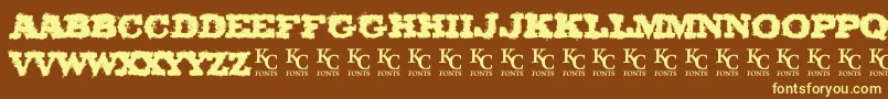 OlCowboyDemo Font – Yellow Fonts on Brown Background