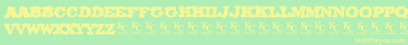 OlCowboyDemo Font – Yellow Fonts on Green Background