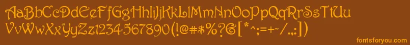 Шрифт HarbingerRegular – оранжевые шрифты на коричневом фоне