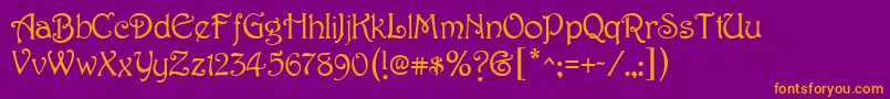 HarbingerRegular Font – Orange Fonts on Purple Background