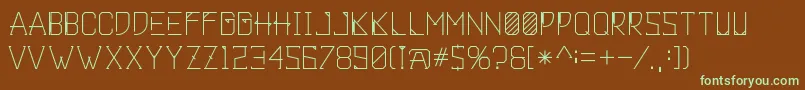 フォントKhemala – 緑色の文字が茶色の背景にあります。