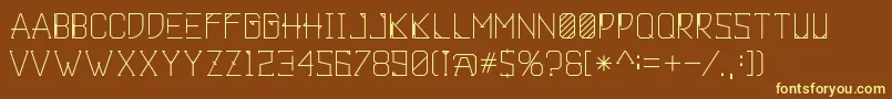 フォントKhemala – 黄色のフォント、茶色の背景