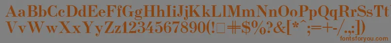 フォントUsualnew ffy – 茶色の文字が灰色の背景にあります。