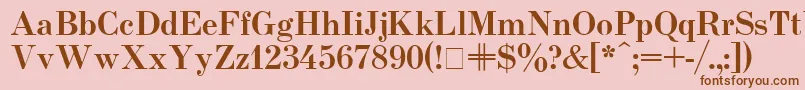Usualnew ffy-Schriftart – Braune Schriften auf rosa Hintergrund