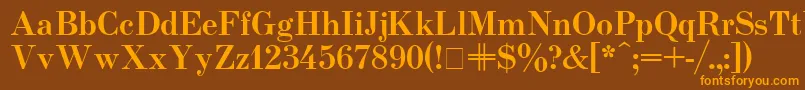 Usualnew ffy-Schriftart – Orangefarbene Schriften auf braunem Hintergrund