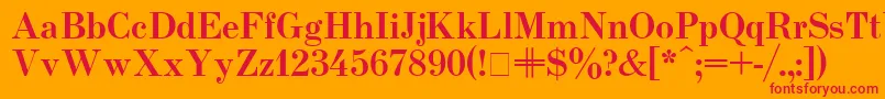 フォントUsualnew ffy – オレンジの背景に赤い文字