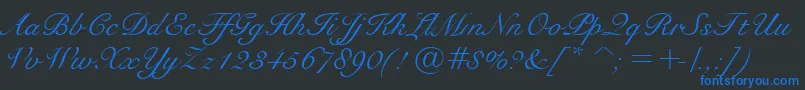 BravoScriptSsi Font – Blue Fonts on Black Background