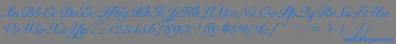 BravoScriptSsi Font – Blue Fonts on Gray Background