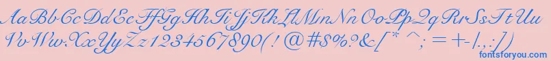 BravoScriptSsi Font – Blue Fonts on Pink Background