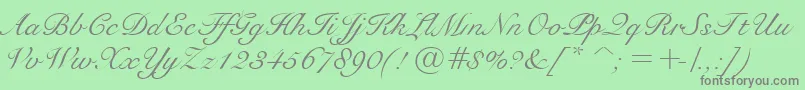 BravoScriptSsi Font – Gray Fonts on Green Background