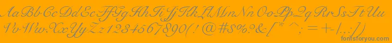 BravoScriptSsi Font – Gray Fonts on Orange Background