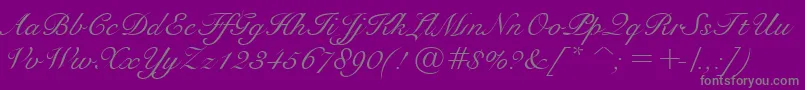 BravoScriptSsi Font – Gray Fonts on Purple Background