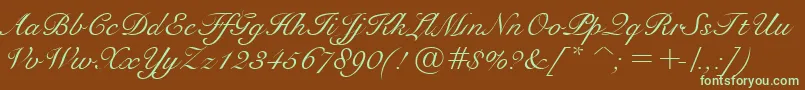 BravoScriptSsi Font – Green Fonts on Brown Background