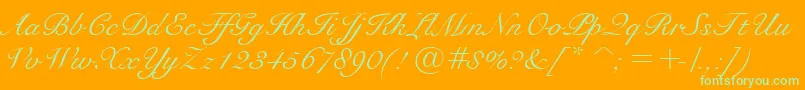 BravoScriptSsi Font – Green Fonts on Orange Background
