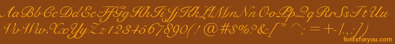 BravoScriptSsi Font – Orange Fonts on Brown Background