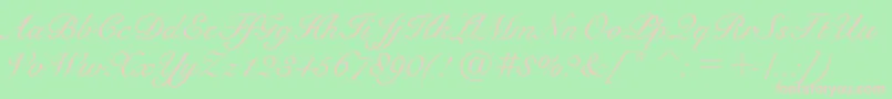 BravoScriptSsi Font – Pink Fonts on Green Background