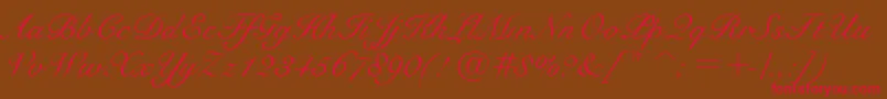 BravoScriptSsi Font – Red Fonts on Brown Background