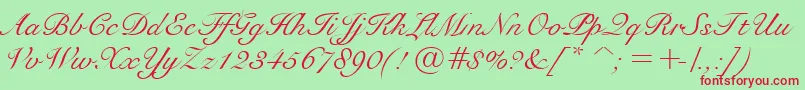 BravoScriptSsi Font – Red Fonts on Green Background