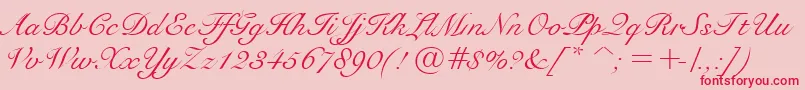 Fonte BravoScriptSsi – fontes vermelhas em um fundo rosa