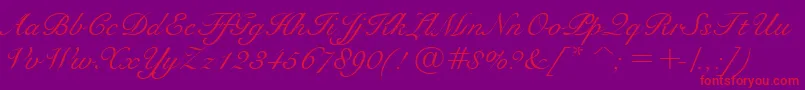 BravoScriptSsi Font – Red Fonts on Purple Background