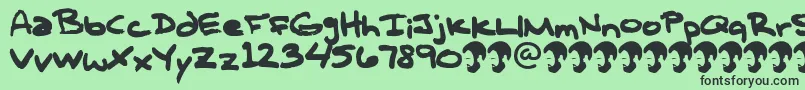 OpnTComplanaZ Font – Black Fonts on Green Background
