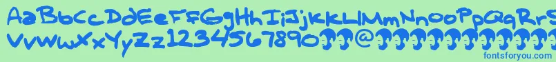 OpnTComplanaZ Font – Blue Fonts on Green Background