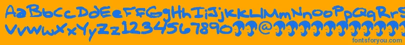 フォントOpnTComplanaZ – オレンジの背景に青い文字
