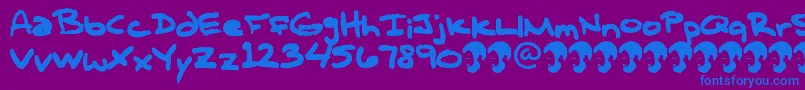 Шрифт OpnTComplanaZ – синие шрифты на фиолетовом фоне