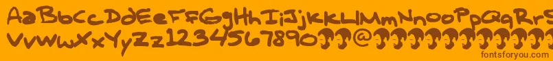 OpnTComplanaZ Font – Brown Fonts on Orange Background