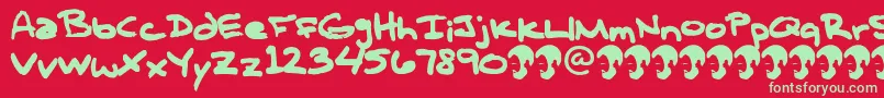 OpnTComplanaZ Font – Green Fonts on Red Background