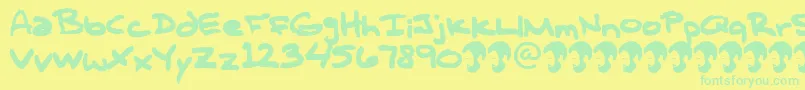 fuente OpnTComplanaZ – Fuentes Verdes Sobre Fondo Amarillo