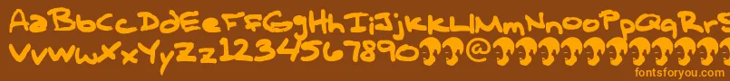 OpnTComplanaZ Font – Orange Fonts on Brown Background