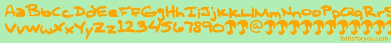 OpnTComplanaZ Font – Orange Fonts on Green Background