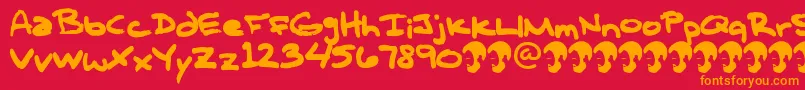 OpnTComplanaZ Font – Orange Fonts on Red Background
