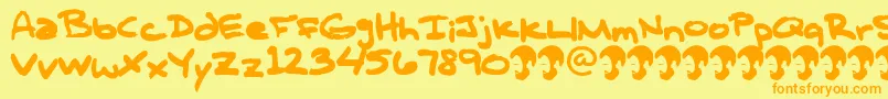 OpnTComplanaZ Font – Orange Fonts on Yellow Background