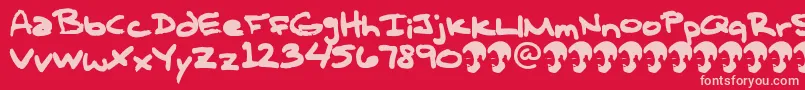 OpnTComplanaZ Font – Pink Fonts on Red Background