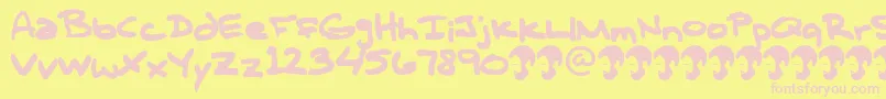 OpnTComplanaZ Font – Pink Fonts on Yellow Background