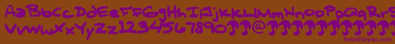 OpnTComplanaZ Font – Purple Fonts on Brown Background