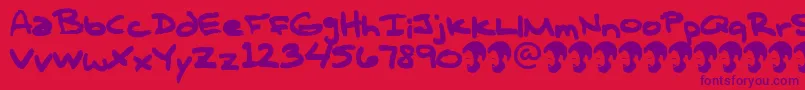 OpnTComplanaZ Font – Purple Fonts on Red Background